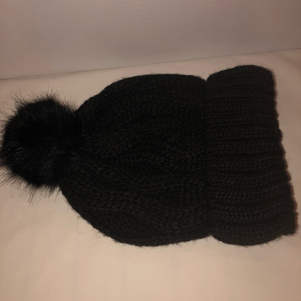 HM Black Knit Hat with Pom Pom
